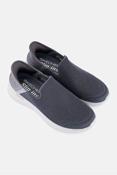 SKECHERS Men Go Walk Flex Slip On Outdoor Shoes, Dark Grey