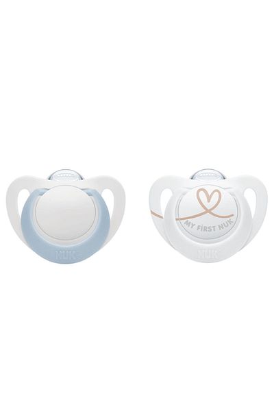 Nuk Suzeta Star Silicon 0-6 luni Bleu, Set 2 Bucati