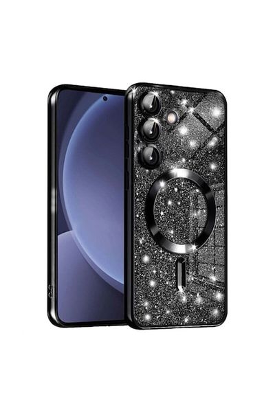 Dali Protective Case Compatible with Samsung Galaxy S25, Luxury Glitter, MagSafe-Compatible, TPU, Transpa