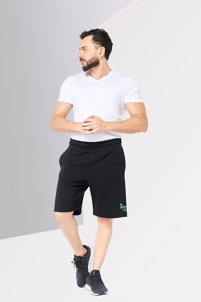 Diesel Men Graphic Print Basic Shorts, Black