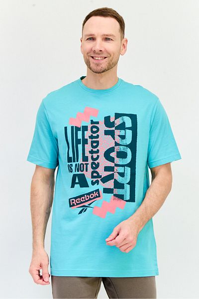 Reebok Men Sportswear Fit Short Sleeves Outdoor T-Shirt, Mint Green