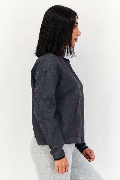 Reebok Women Sportswear Fit Long Sleeves Outdoor Sweatshirt, Dark Grey