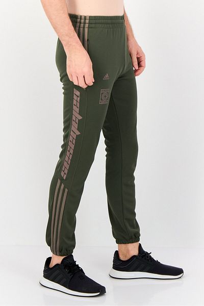 adidas Men Calabasas Sportswear Fit Running Track Pants, Olive