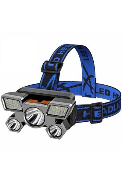 Dali Lanterna 9 LED XPE cu montare pe cap, IPX4, 800 lm, 10W, cablu Micro-USB inclus, 6 moduri iluminare,
