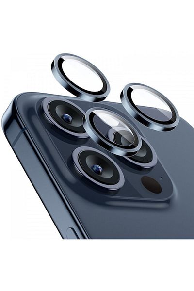 Dali Camera Protection Film for Apple iPhone 15 Pro/15 Pro Max, CamRing, Pro Plus, Tempered Glass, Dark B