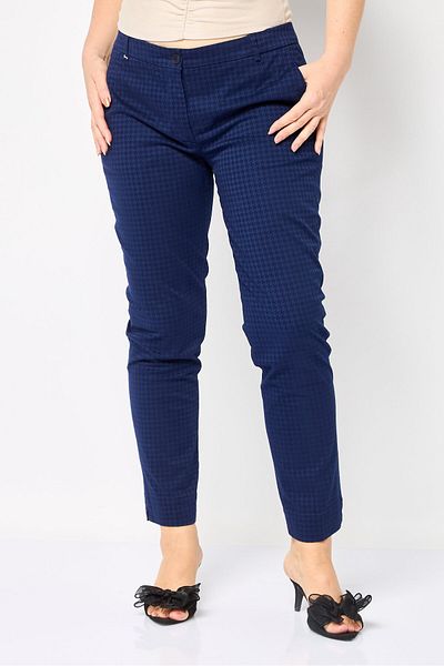 Harmont & Blaine Women Regular Houndstooth Straight Pants, Navy