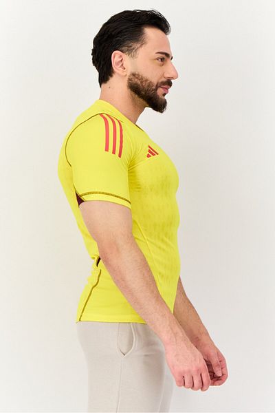 adidas Men Slim Fit Short Sleeve Tiro 23 Pro Goalkeeper Jersey, Yellow