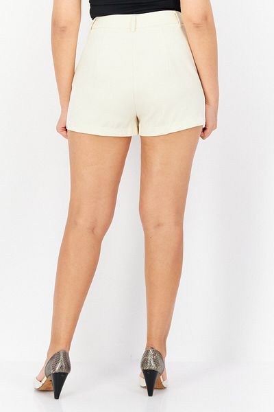 Don't Call Me Jennyfer Women Plain Basic Shorts, Cream