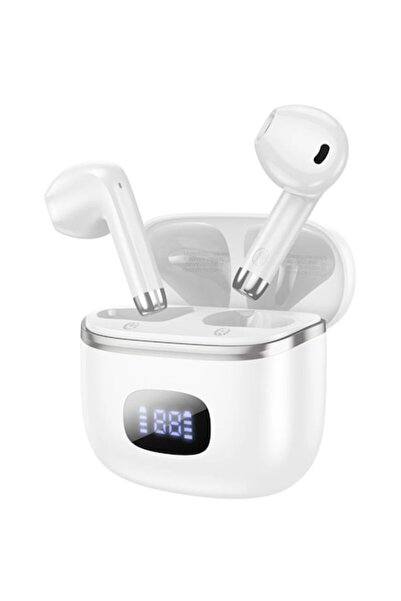 Dali Căști wireless cu Bluetooth 5.3, EQ1, afișaj LED, TWS, albe