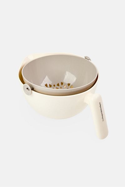 Catherine Malandrino 2 In 1 Handheld Tilt And Drain Basket, Off White