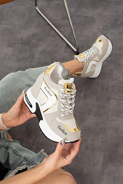 NUA Nadas CreamGoldWhite White 10 Cm Tocuri Înalte Pantofi de damă de zi cu zi