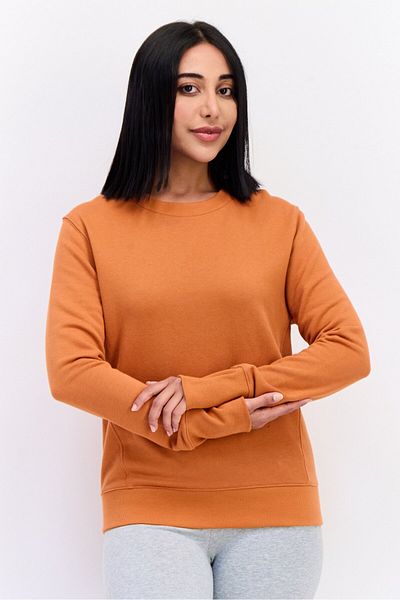 Champion Women Sportswear Fit Long Sleeve Outdoor Sweatshirt, Brown