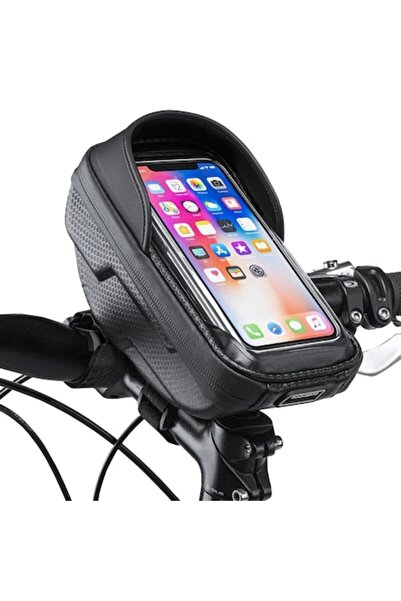 Dali Geantă ghidon bicicletă cu suport telefon, 19x10x7.3cm, neagră
