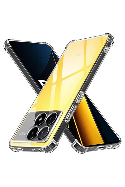 Dali ShockProof Protective Case Compatible with Xiaomi Poco X6 Pro, Clear Silicone, Transparent