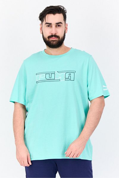 Puma Men Sportswear Fit Brand Logo Training T Shirt, Sky Blue