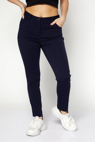 Lacoste Women Slim Fit Plain Stretchable Pants, Navy