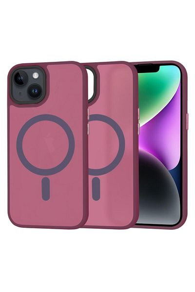 Dali Protective Case Compatible with Apple iPhone 14, HaloFrost, MagSafe Compatible, TPU, Burgundy