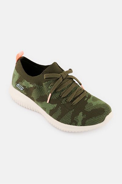 SKECHERS Women Ultra Flex Wild Pursue Training Shoes, Olive
