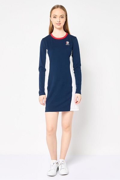 Reebok Women Sportswear Fit Long Sleeve Outdoor Mini Dress, Multicolor