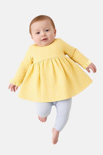 MOTHERCARE Toddlers Girl 2 Piece Allover Print Dress And Leggings Set, Multicolor
