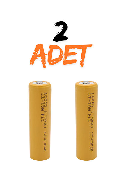 harry 2 Adet 3.7 Volt 12000 Mah 18650 Başlıklı Pil Şarj Edilebilir PİL Li-ion (Lityum İyon) FENER PİLİ