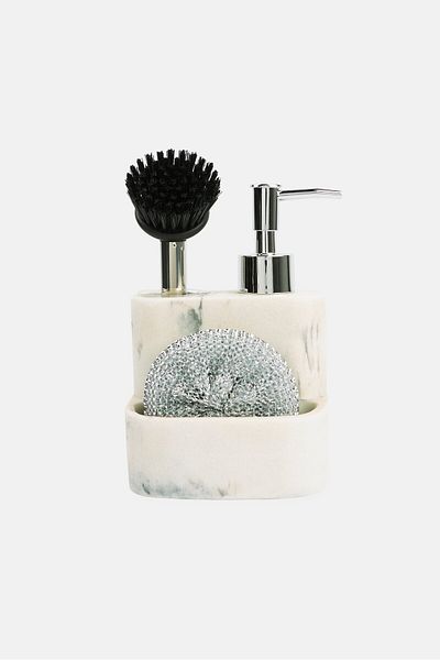 Precious Home Caddy Lotion Dispenser Pump With Sponge And Brush, Multicolor