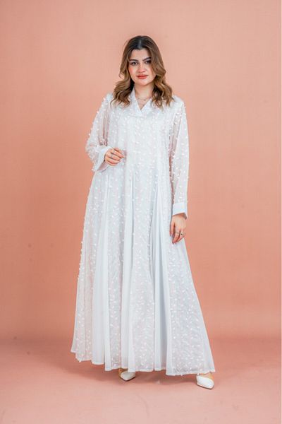 IKKXA Soft Petals Embroidered Jalabiya