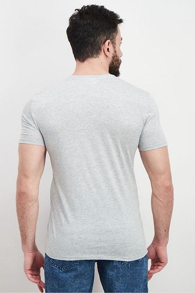 Lacoste Men V-neck Short Sleeve Heather T-shirt, Grey