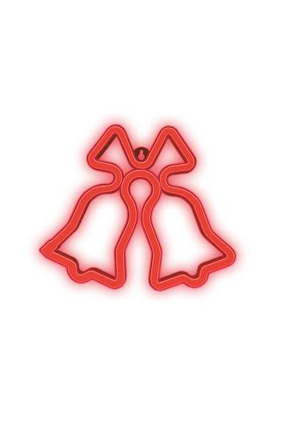 Dali LED Wall Decoration in the Shape of Christmas Bells, Red Light, 23.5x20x2 cm, Red