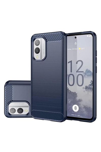 Dali Protective Case for Nokia X30, Carbon Silicone, Blue