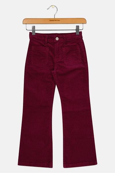 GAP Kids Girl Textured Corduroy Pants, Dark Purple