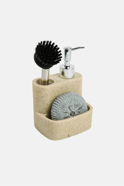 Precious Home Caddy Lotion Dispenser Pump With Sponge And Brush, Multicolor