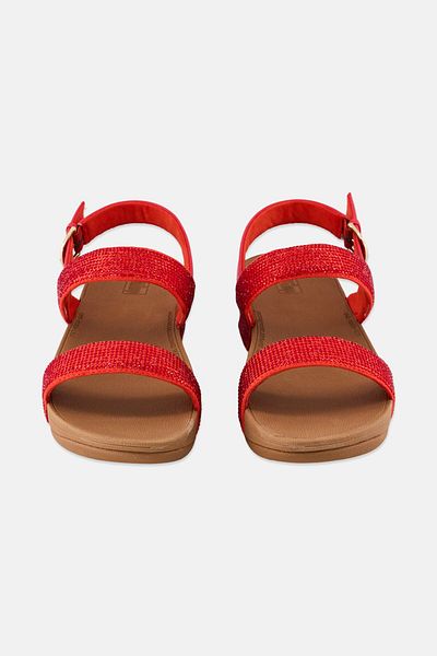 Fitflop Women Lottie Shimmer Crystal Slip On Sandals, Red