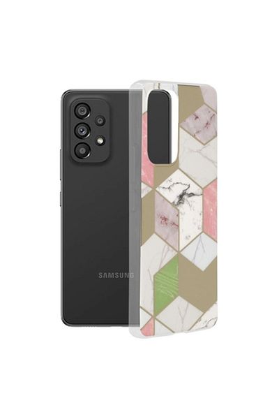 Dali Protective Case compatible with Samsung Galaxy A53 5G, Marble Series, TPU, Purple Hex, Multicolor