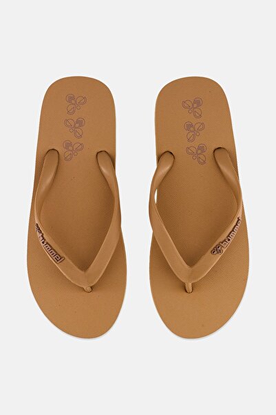 hummel Men Brand Logo Slip On Flip Flop Slippers, Tan