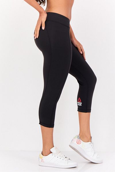 Reebok Women Sportswear Fit 3/4 Running Leggings, Black