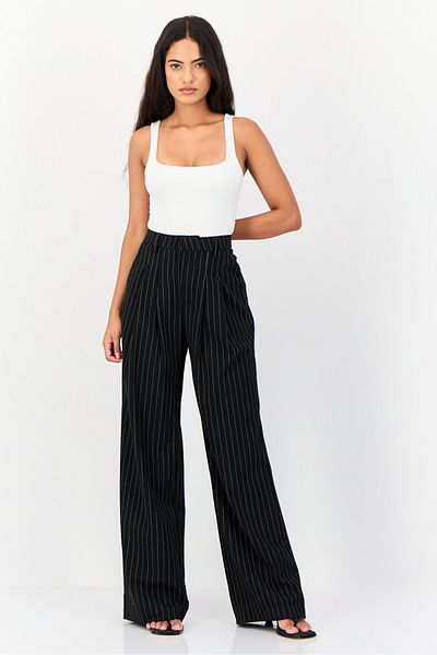 Don't Call Me Jennyfer Women Regular Fit Striped Wide Leg Pants, Multicolor