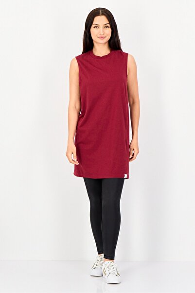 adidas Women Sportswear Fit Sleeveless Elongated Top, Burgundy