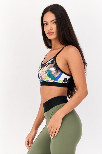 Reebok Women Non Padded Sleeveless Training Sports Bra, Multicolor