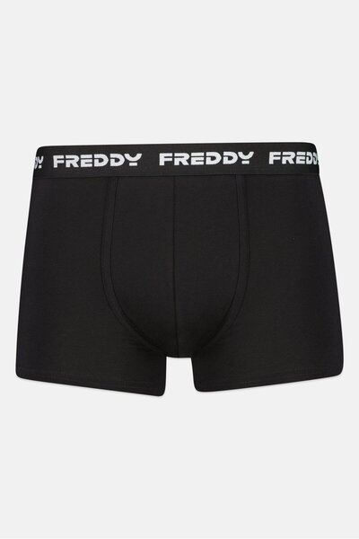 FREDDY سروال داخلي رجالي بشعار العلامة التجارية، أسود