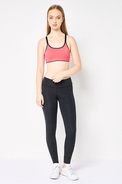 Reebok Women Seamless Non Padded Sports Bra, Neon Pink