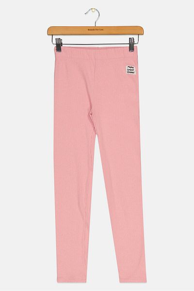 Koton Kids Girl Ribbed Pull On Leggings, Pink