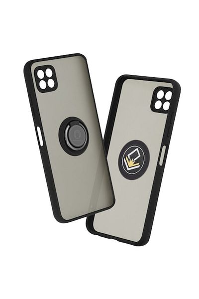 Dali Protective Case Compatible with Samsung Galaxy A22 5G, Glinth Series, Magnetic Ring, TPU, Black-Tran