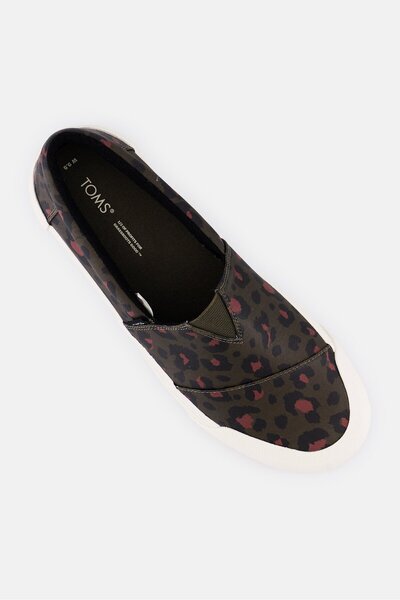 Toms Women Abstract Leopard Matte Canvas Slip On Shoes, Multicolor