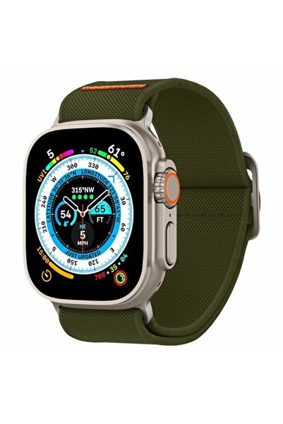 Dali Textile Strap for Apple Watch 42/44/45/49mm, Fit Lite Ultra, Dark Green