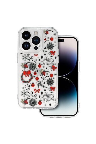 Dali Protective Case Compatible with Apple iPhone 14 Pro, Christmas Motifs, Design 5, Merry Christmas, TP
