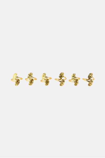 NANETTE LEPORE 6 Pieces Napkin Rings, Gold