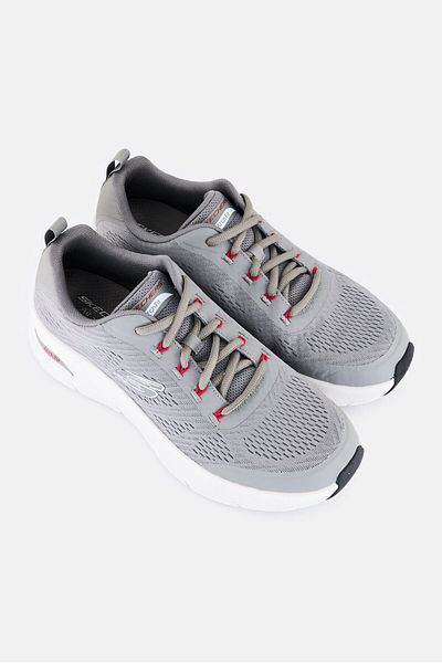SKECHERS Men Arch Fit Dlux Summer Lace Up Running Shoes, Grey