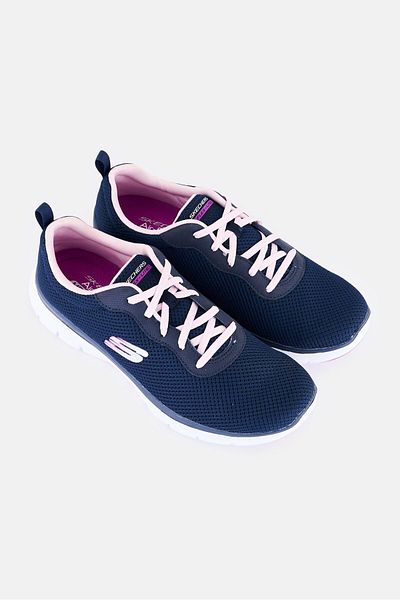 SKECHERS Women Flex Appeal Lace Up Running Shoes, Navy