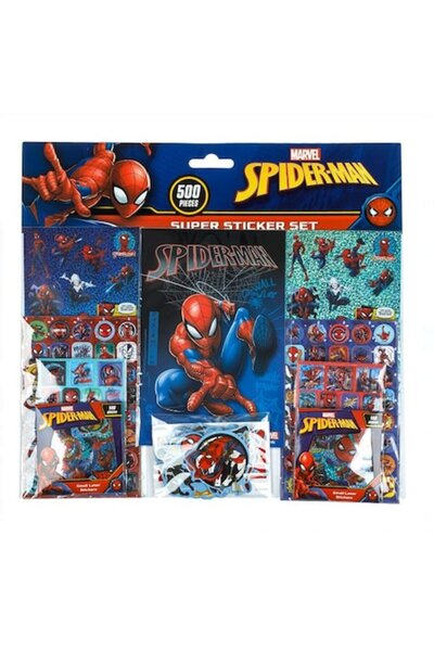 Dali Set de autocolante Spider Man cu sclipici, 3D, fosforescente, hartie, 500 bucati, Multicolor